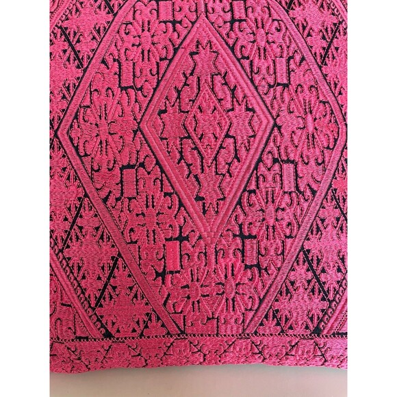 NEW Safavieh LILA Pink & Blue Pillow Cover Embroidered Brocade Velvet 20" x 20" - Picture 8 of 16